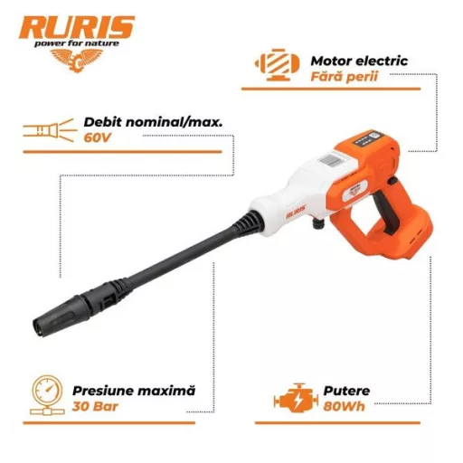 Ruris 8024e akkumulátoros magasnyomású mosó