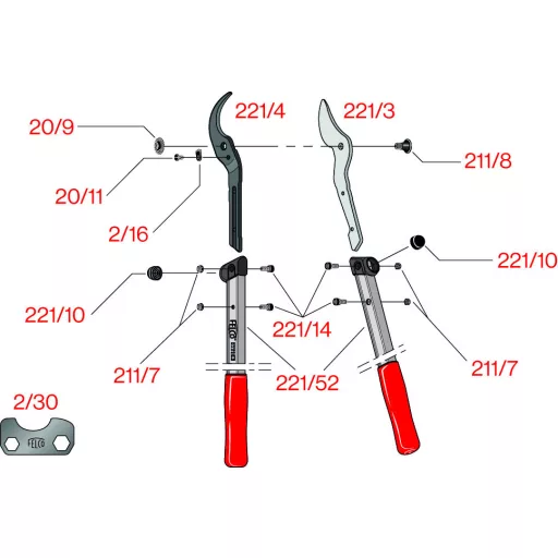 Felco 221-70 kétkezes ágvágó olló