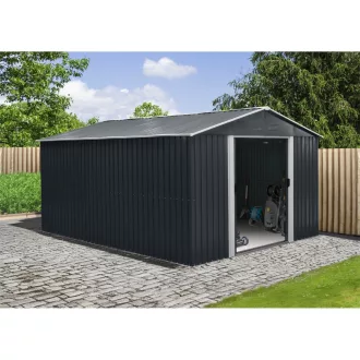   Riwall RMSA 12x10 Anthracite fém kerti tároló 3 x 3,7 m nyeregtetővel - antracit